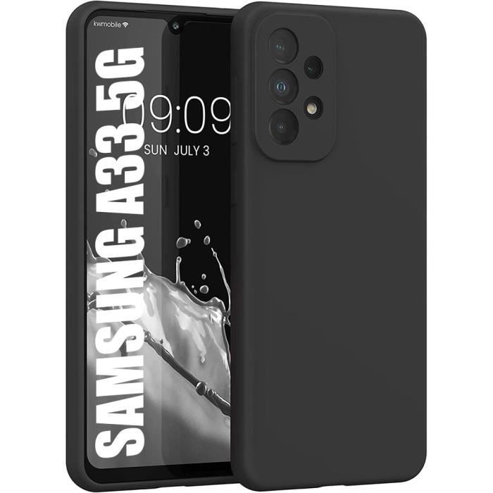 Coque pour Samsung A33 5G Silicone Liquide Antichoc Slim Protection Noir