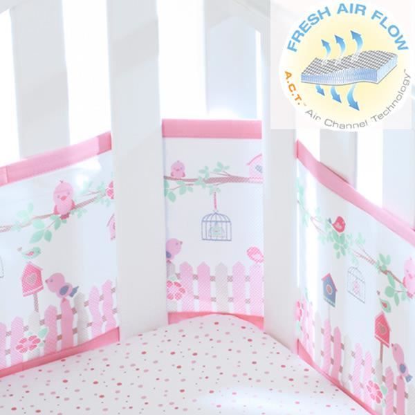 Tour De Lit Respirant Modele Jardin Fleuri Cdiscount Puericulture Eveil Bebe