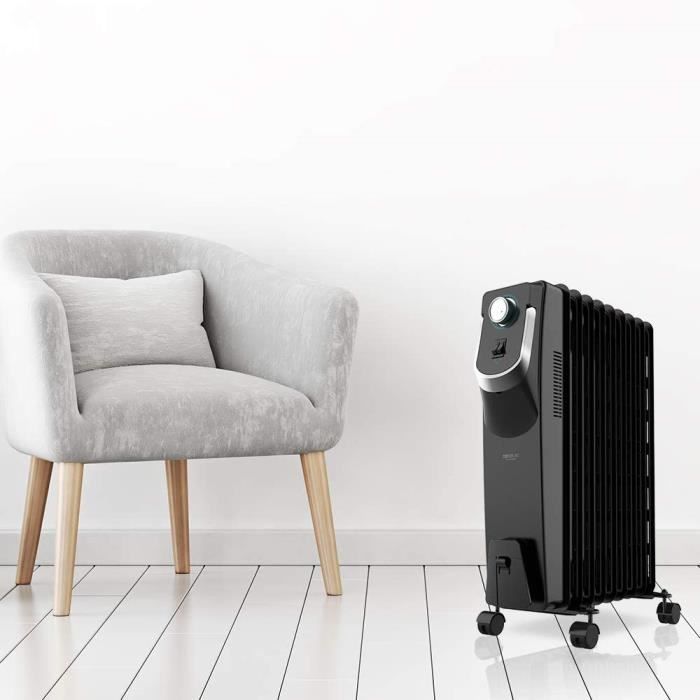 ARDES - AR4R11S CURVY 11 Radiatore a Olio 11 Elementi Riscaldanti - Radiatore Termosifone 3 Potenze 2500W - Radiatore Ad Olio Con Spia Funzionamento e Termostato di Regolazione Della Temperatura