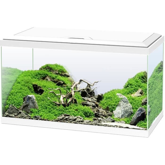 Meilleurs prix pour Aquarium 60 - CIANO - 58 L + Filtre + LED + Chauffafe + Consommable - Blanc
