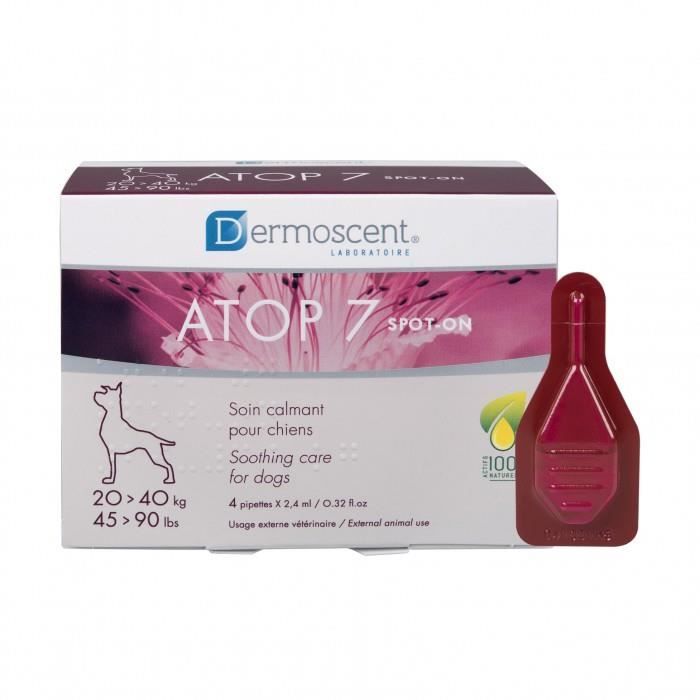 DERMOSCENT ATOP 7 SPOT-ON pour chien et chat - 4 pipettes 20 - 40kg