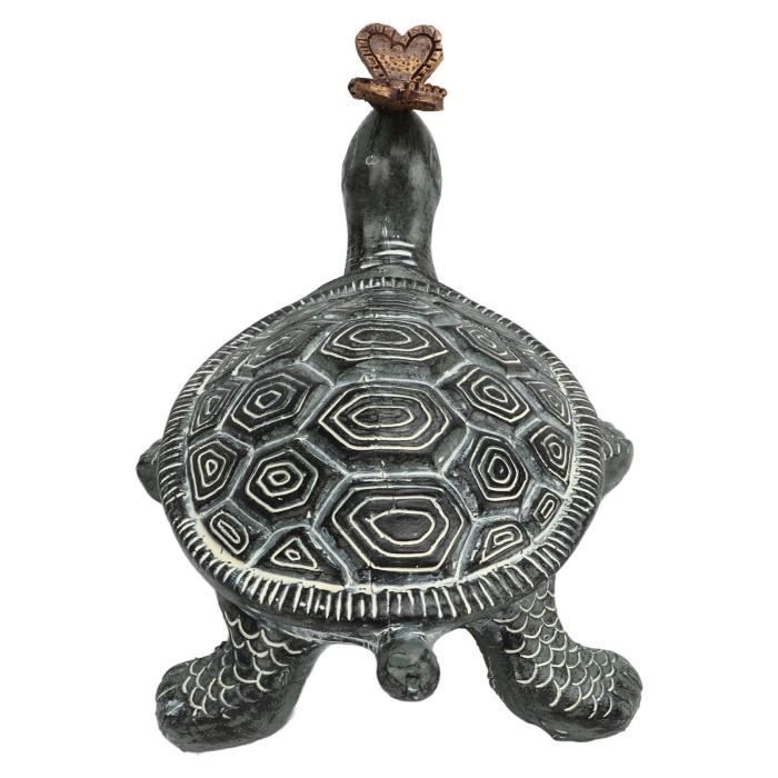 Duckpot Et Statue De Tortue Dans Le Beau Pot De Jardin Et De Cascade