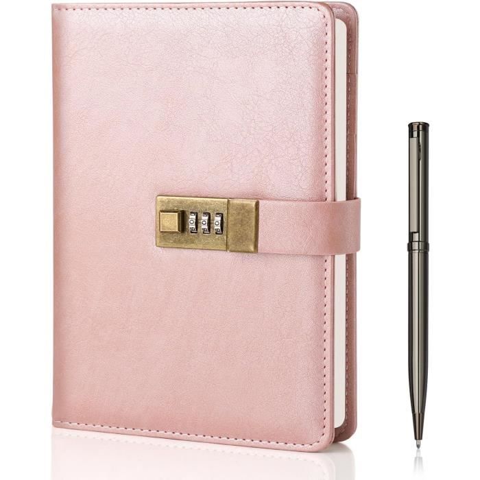 Journal Intime Avec Serrure à Code - Carnet En Cuir Rechargeable A5 Pour Femmes, Hommes, Ados - 224 Pages