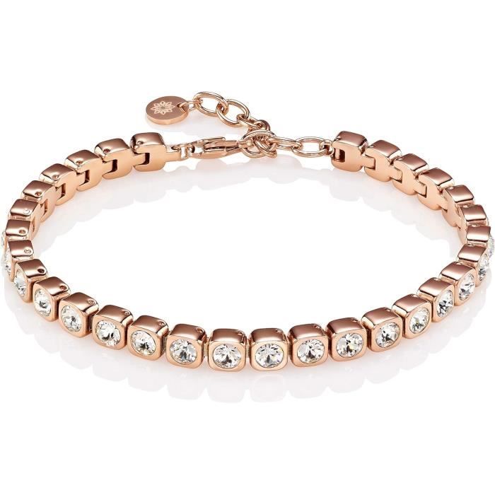Bracelet Bijou Rétro Or Gros Maillons Avec Cristaux - état Impeccable - Occasion