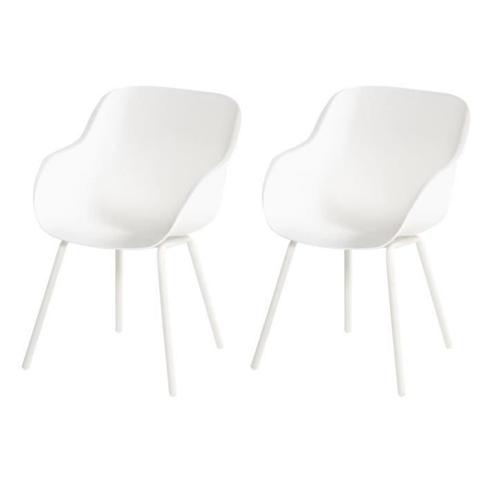 chaise de jardin - hartman - sophie rondo elegance - blanc - résine - ergonomique et résistante