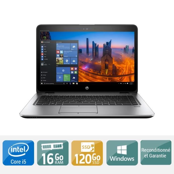 Ordinateur portable HP ELITEBOOK 840 G3 CORE I5 16 go ram 120 go disque dur SSD