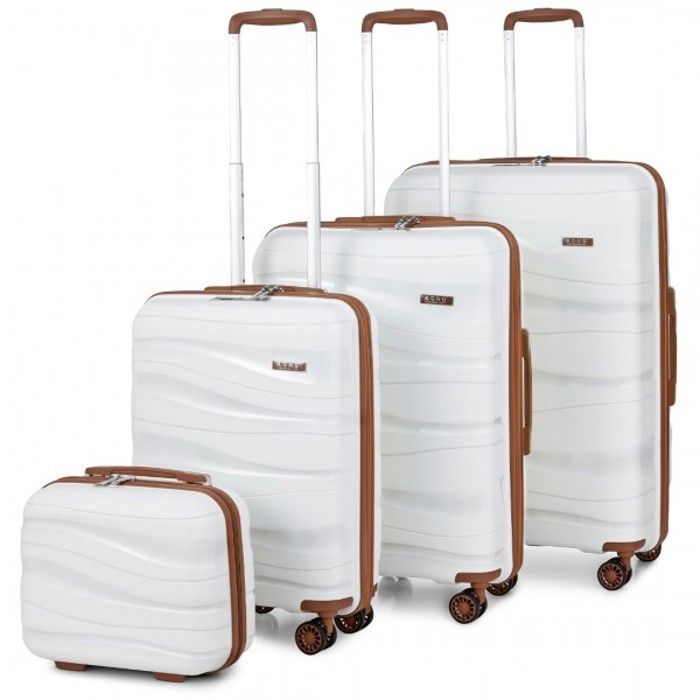 Kono Set de 4 Valise de Voyage (30-56-66-76cm) Rigide Valises Cabine Valise Moyenne + Grande Taille à Roulettes et Serrure TSA