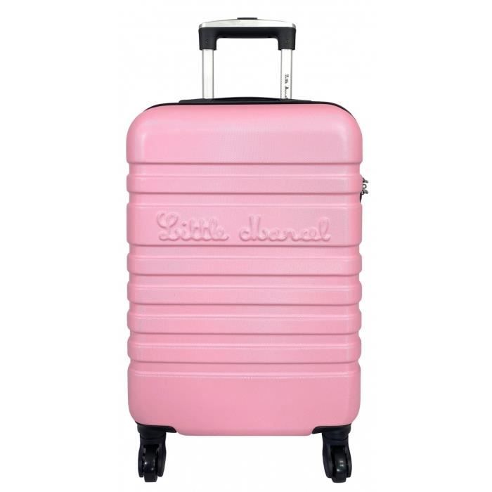 valise cabine abs rose pale - lm10321pn - marque française