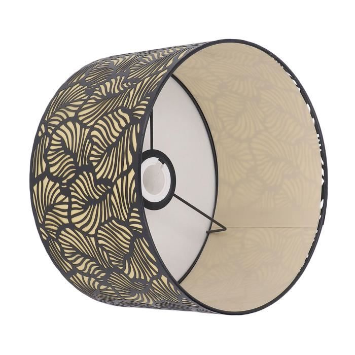Abat-jour - MOTHINESSTO - Motif feuille - Métal - Doublure en linge - Compatible E14/E27