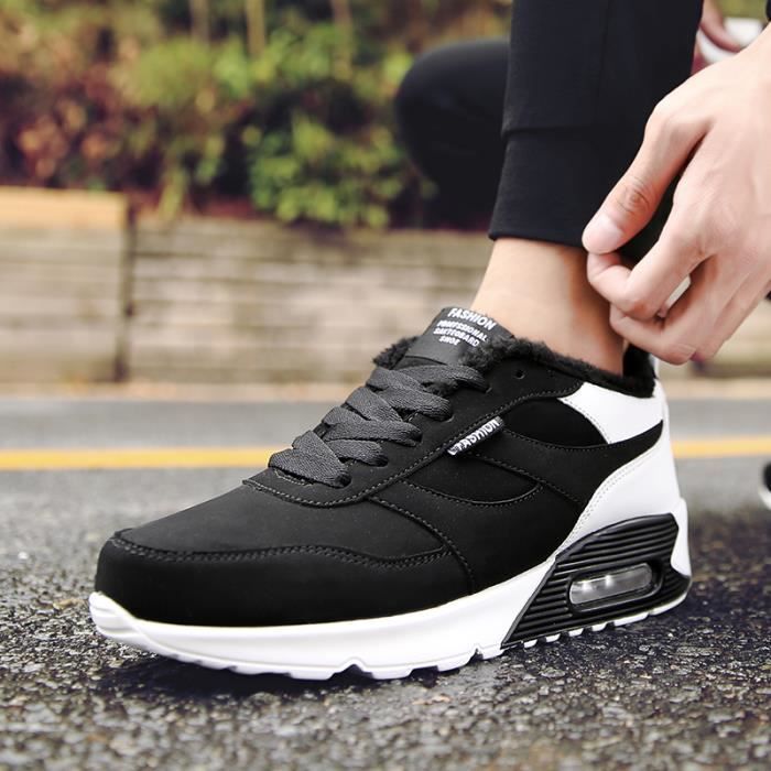 Basket Homme Chaussure de Sport Noir Blanc - Cdiscount Chaussures