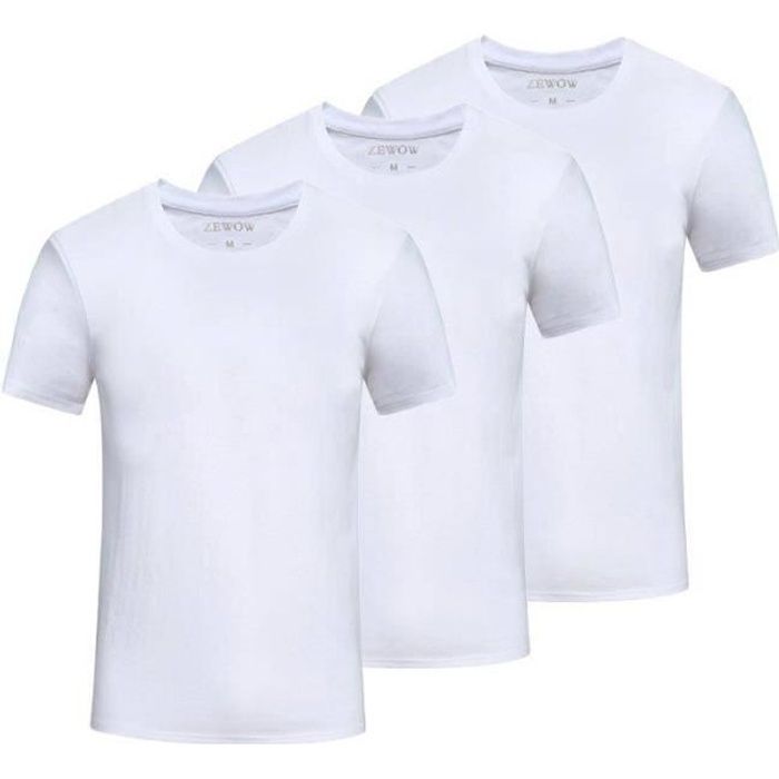 Lot De 5 T-shirts Homme 100% Coton Unis - Coupe Classique, Manches Courtes, Col Rond (multipack)
