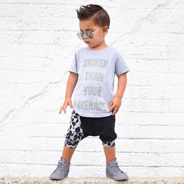 ENSEMBLE DE VETEMENTS 1 5 Ans B b Enfant Gar on Cool 2 PCS