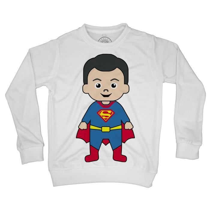 Sweat Shirt Enfant Bebe Superman Dessin Mignon Blanc Cdiscount Pret A Porter