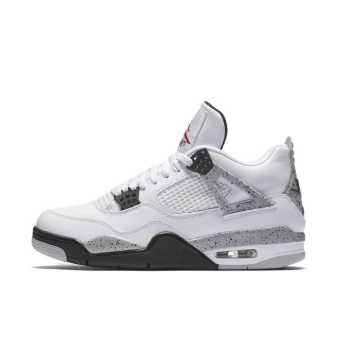 Air Jordan 4 Retro White Cement - Chaussures de basket pour hommes et  femmes Blanc - Cdiscount Chaussures