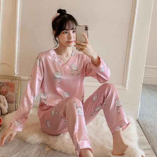 Pyjama en soie manche longue pyjama femme ensemble pyjama patte de bou –  Belle Soie