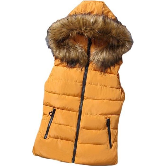 Gilet Sans Manches Femme Pour Automne-hiver - Léger, Chaud Et Décontracté Avec Fermeture éclair Et Poches - Couleur Unie