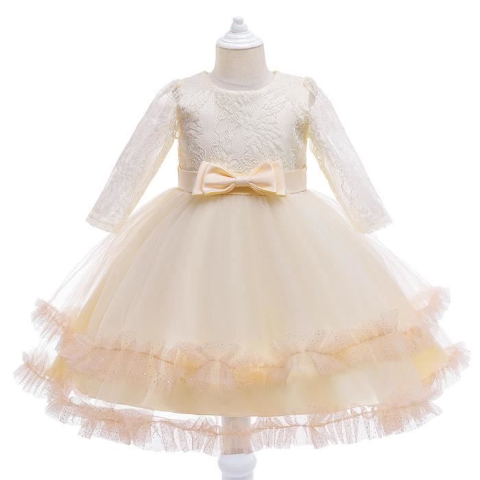 Robe De Fête à Paillettes Avec Nœud Pour Filles – Tissu Doux, Taille élastique, Pour Anniversaire, Mariage, école, Couleur Assortie - 8