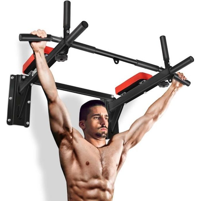 Barre De Traction Murale Multifonction 500kg - Station De Dips 2-en-1 Pour Musculation à Domicile