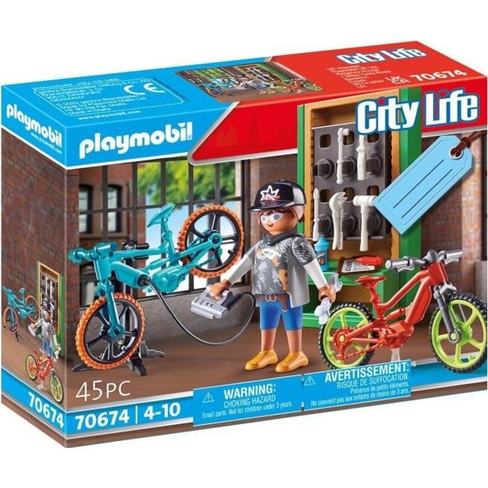 PLAYMOBIL 70674 Set cadeau Atelier réparation de vélos