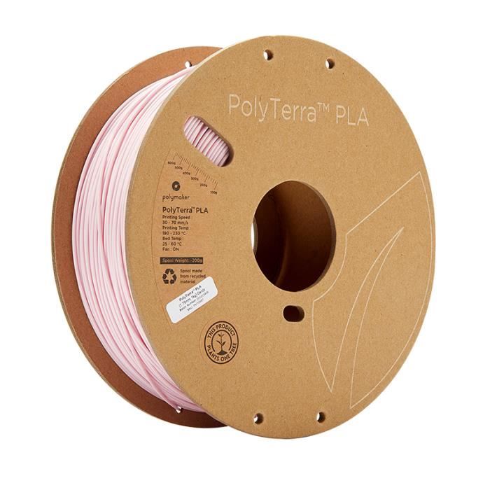 POLYMAKER - Filament PLA pour imprimante 3D - PolyTerra - 1.75mm - 1Kg - Rose Bonbon