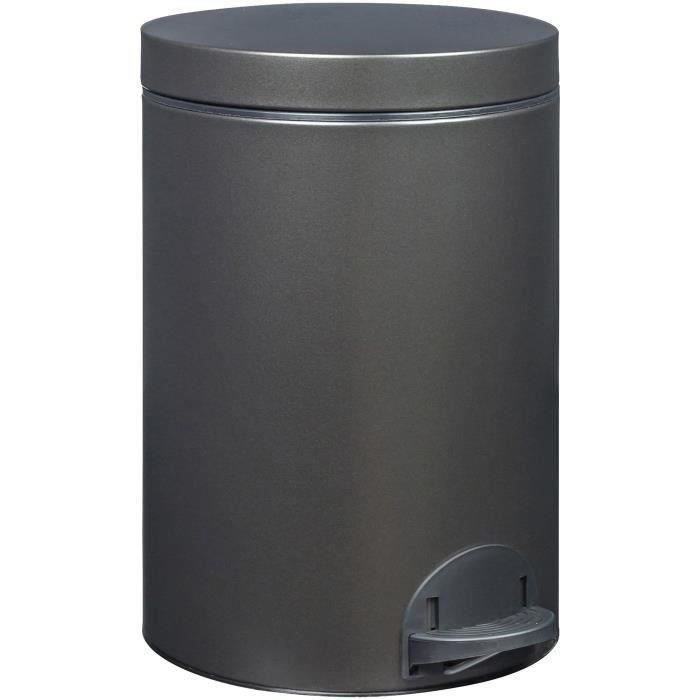 Poubelle Elora 14l noir basalte