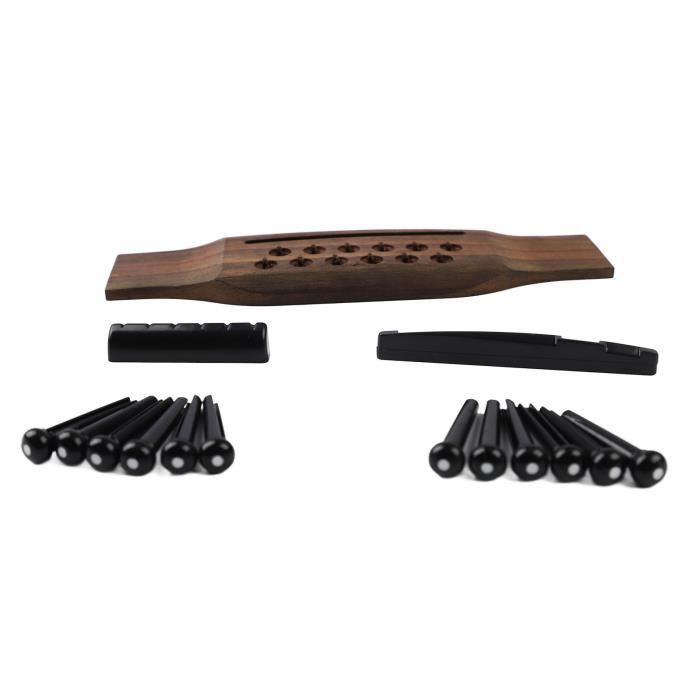 Selle Et écrou De Pont De Guitare En Os, Pièces De Rechange Pour Guitare Acoustique Et Folk à 6 Cordes, 2 Pièces/ensemble