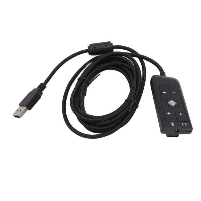 SALUTUYA Adaptateur carte son USB vers Jack 35 mm pour Kingston HyperX Cloud II - Surround Sound 7.1 - Contrôle volume casque et