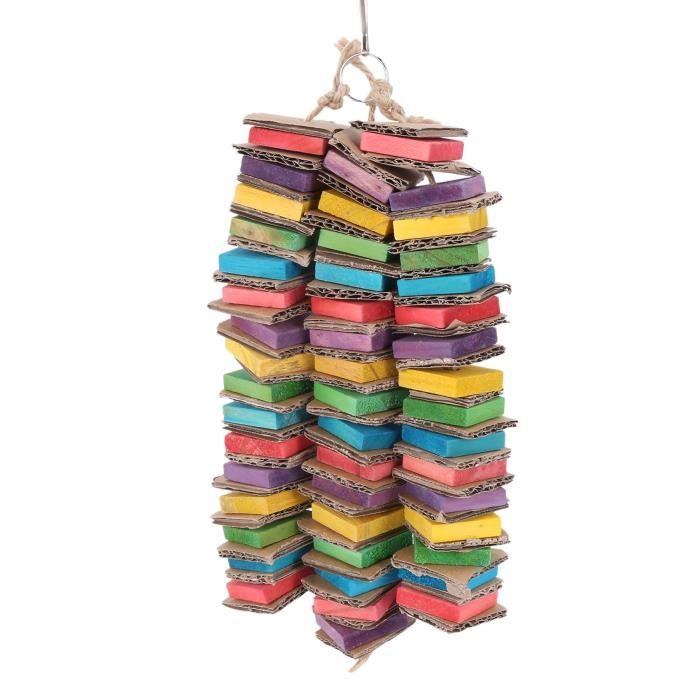 Comparer les prix de Jouets de Perroquet pour Grands Oiseaux en Carton Gros Oiseaux Jouets Africain Gris Perroquet Jouets en Bois Naturel Cage à