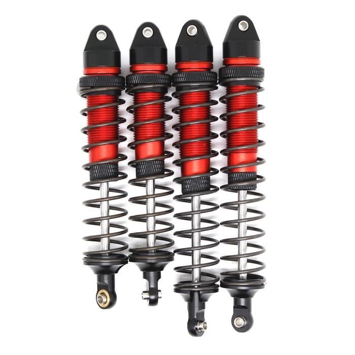 1/10 RC Amortisseur Amortisseur, 4 Pièces RC Métal Avant et Arrière Amortisseur Amortisseur RC Voiture Accessoire de Remplacement Compatible pour TRAXXAS/Slash 1/10 Voitures RC(Argent