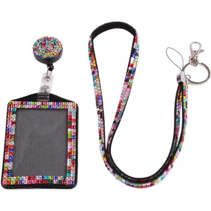 Porte-badge Rétractable Avec Cordon Acier 65 Cm - Pour Cartes D'accès, Clés - Pratique Et Léger - Pour Bureau, Extérieur