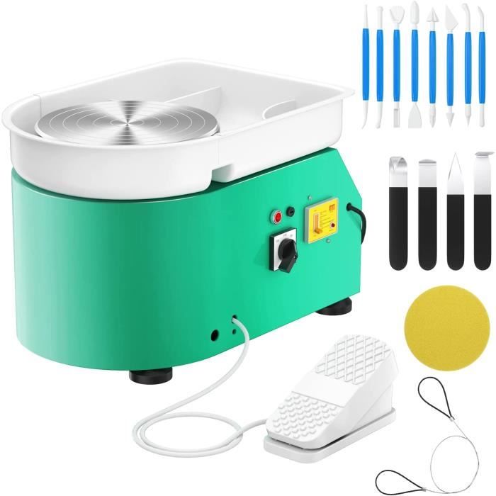 VEVOR Roue De Poterie 350W Tour De Potier Electrique Rose Avec Pedale Ecran Tactile LCD, Machine
