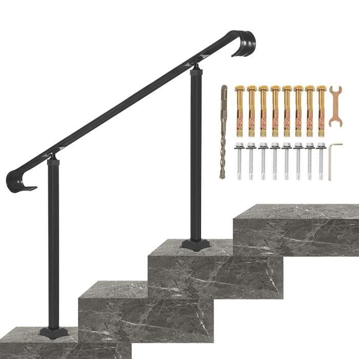 Sécurité Main Courante pour escalier Intérieur extérieur Kit de Support de  Rampe d'escalier Garde-Corps de Rampe Escaliers Poignée Rambarde de  sécurité - Métal Noir Fer forgé (30cm) zhuoxuan
