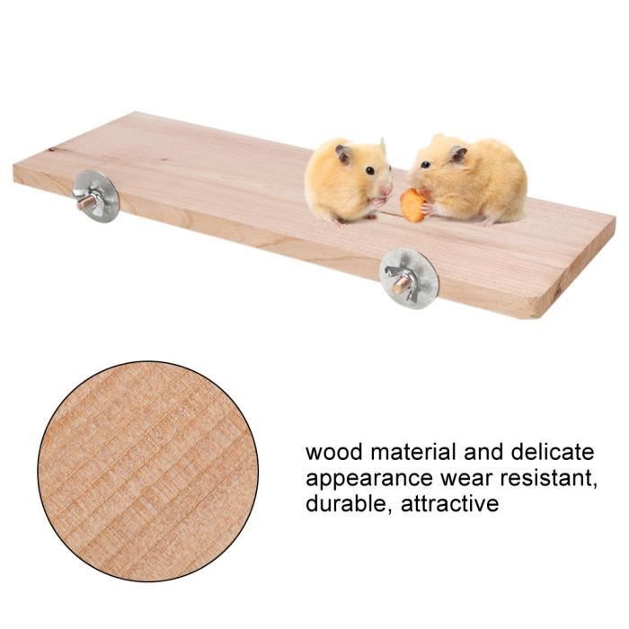 Comparer les prix de SURENHAP Plate-forme Hamster Rectangle en bois naturel pour animaux de compagnie Hamster Chinchilla Chipmunk Cage animalerie jouet