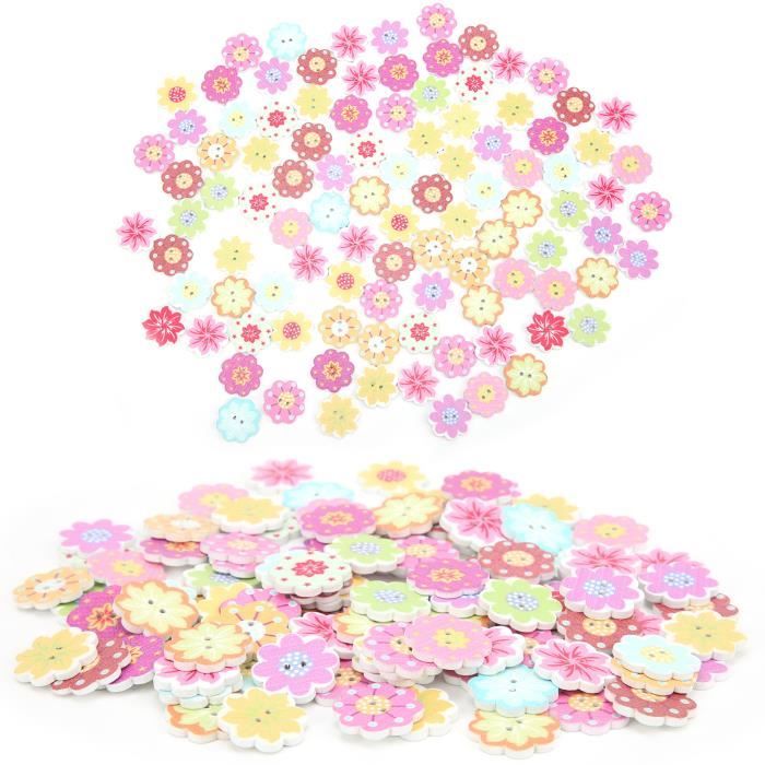 Kit Bricolage Enfant 30 Pièces – Fleurs En Bois à Peindre, 5 Styles, 12 Stylos Aquarelle Et Corde De Chanvre