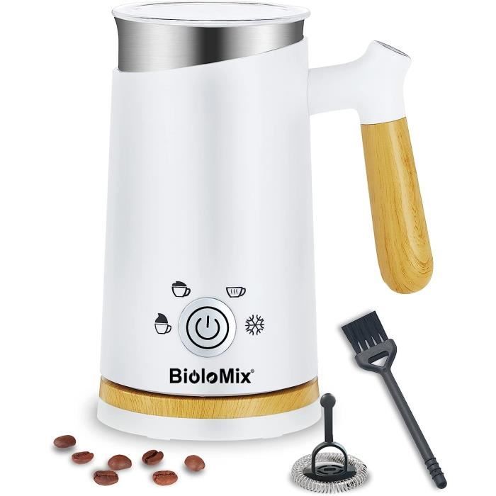 Mousseur à Lait Électrique 4 En 1 Ovetedot - Pour Latte, Cappuccino - Arrêt Automatique, Capacité 240ml (Rouge)