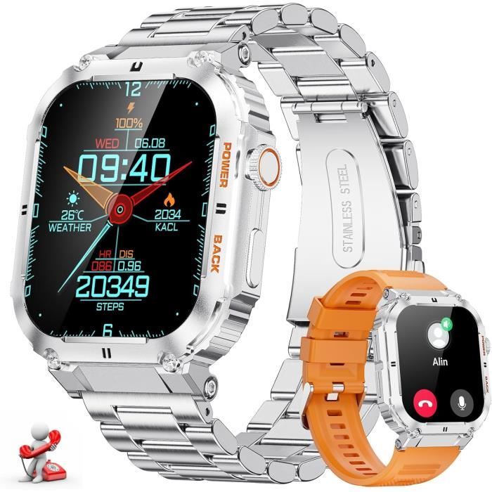 Montre Connectée Homme 1.96 Smartwatch Avec 24-7 Fréquence Cardiaque Pression Artérielle Moniteur De Sommeil Pour Android[J3191]