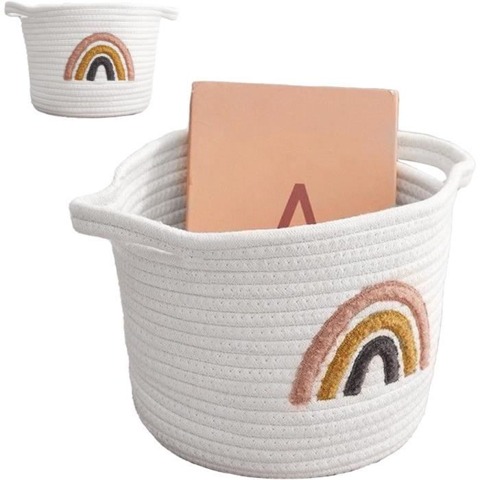 Panier à Linge Boho Tressé Main - 40cm | Rangement Déco Pour Chambre, Salon