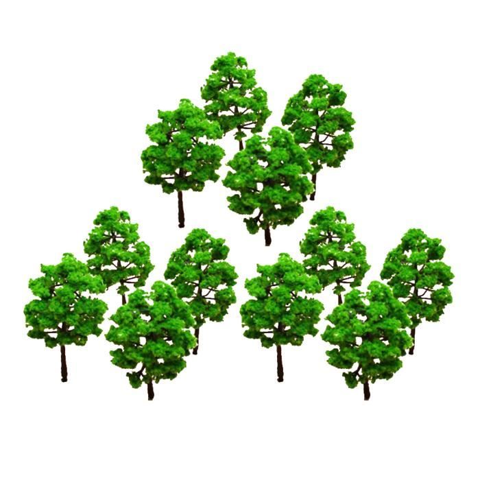 15 Arbres Modélisme Cèdre HO (échelle 1:87) - Pour Maquettes Trains, Décors, Dioramas, Tronc Fil De Fer, Feuillage Dense - 9