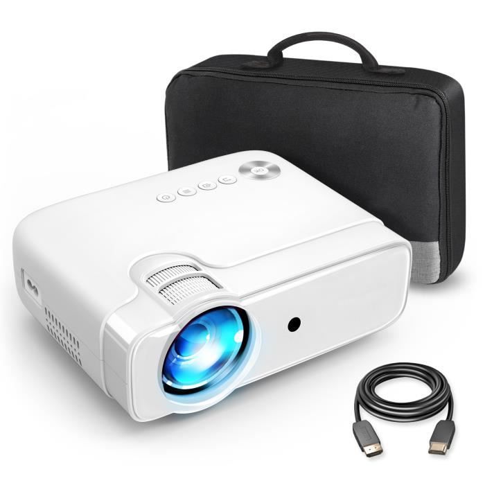 Mini Vidéoprojecteur ALLJOY Full HD 1080P - 300 ANSI - WiFi 2.4G/5G - Compatible Home Cinema - Jusqu'à 195 Pouces - Idée Cadeau