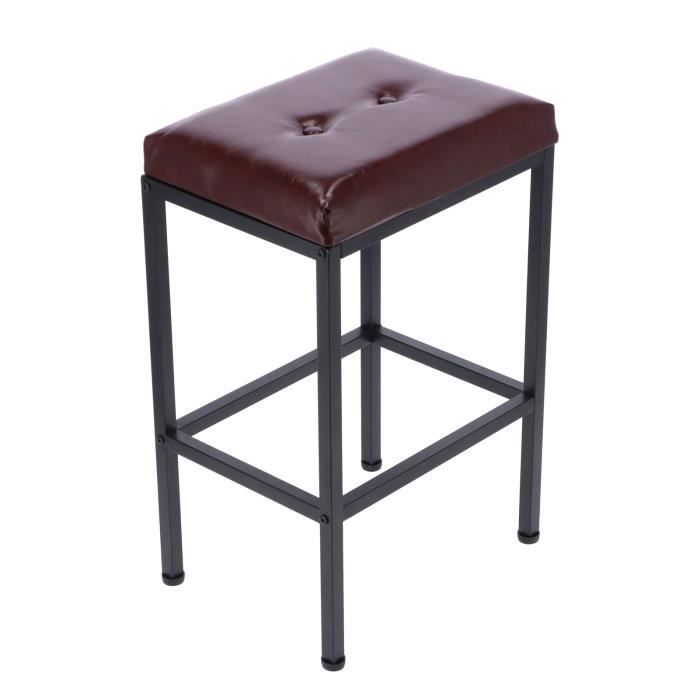 abi tabourets hauts - chaises de bar - 31x41x61cm - en pu + fer à repasser et planche à densité - style industriel en stock