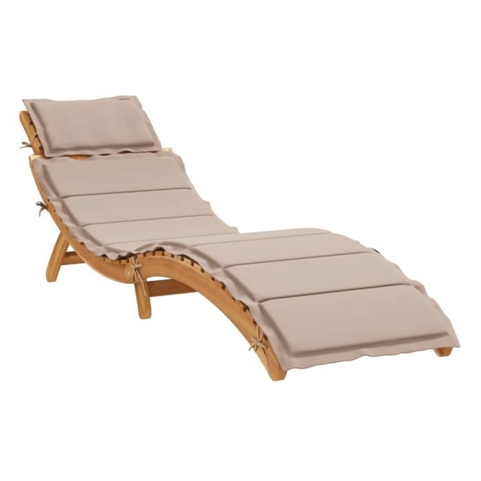 vidaXL Chaise Longue de Jardin avec Coussin Bois d'acacia - vue 3