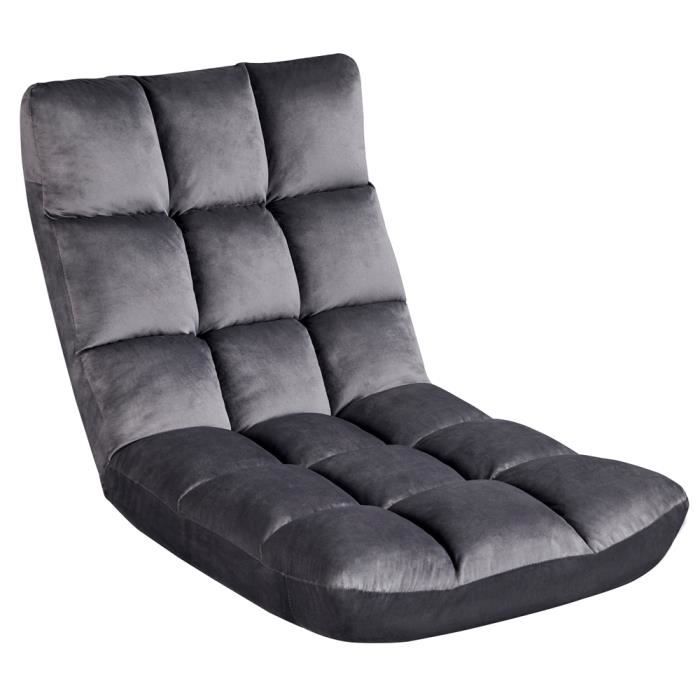Yaheetech Fauteuil Paresseux Tatami Pliable Chaise de Sol Dossier Multiposition Fauteuil Bas Convertible pour Maison Bureau Gris Yaheetech Fauteuil Paresseux Tatami Pliable Chaise de Sol Dossier Multiposition Fauteuil Bas Convertible pour Maison Bureau Gris