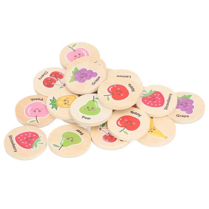 Jeu De Mémoire En Bois Pour Enfants (paires à Associer) - 6 Cartes Illustrées - Éducatif Pour Tout-petits Dès 3 Ans
