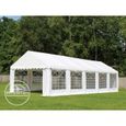 Tente de réception TOOLPORT 4x8m - PVC 500g/m² - Blanc imperméable-1