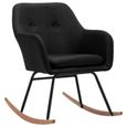 Chaise à bascule - Chaise de salon Fauteuil à bascule Confortable Noir - Tissu Parfait 781566-1