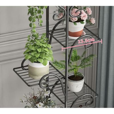 Support de fleurs en fer forgé pour balcon, à suspendre pour pot de fleurs, gain de place (12 x 25 x 150 cm