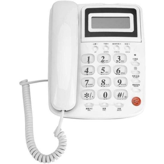 Téléphones analogiques et DECT avec Fil, téléphone, sans Batterie, téléphone  Fixe de Bureau élégant, Blanc, Noir (Color : White A359 - Achat / Vente Téléphones  analogiques et 359 - Cdiscount