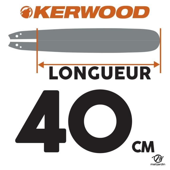 Guide tronçonneuse Kerwood 45 cm .325 1,5 mm 72 maillons 18C3KLWB -  Matijardin