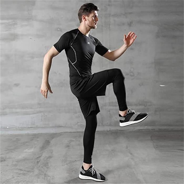 Tenue Sport Fitness Vetement Running Shirt Legging Collant Sport Running  Jogging Cyclisme 3 Pieces Noir M - Cdiscount Sport