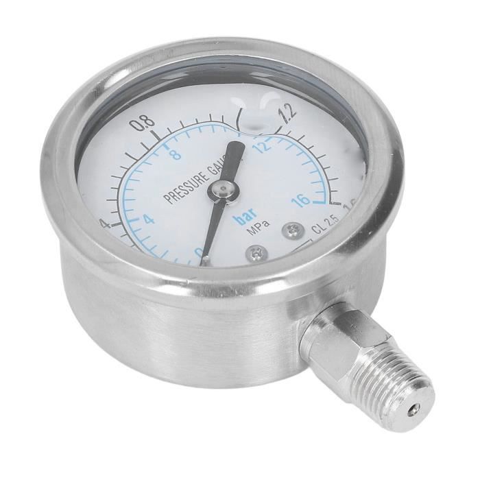 Duokon Manomètre Vide 50mm 1/8 BSPT -1 -0Bar -30-0inHg Air Eau Huile Gaz - Bricolage